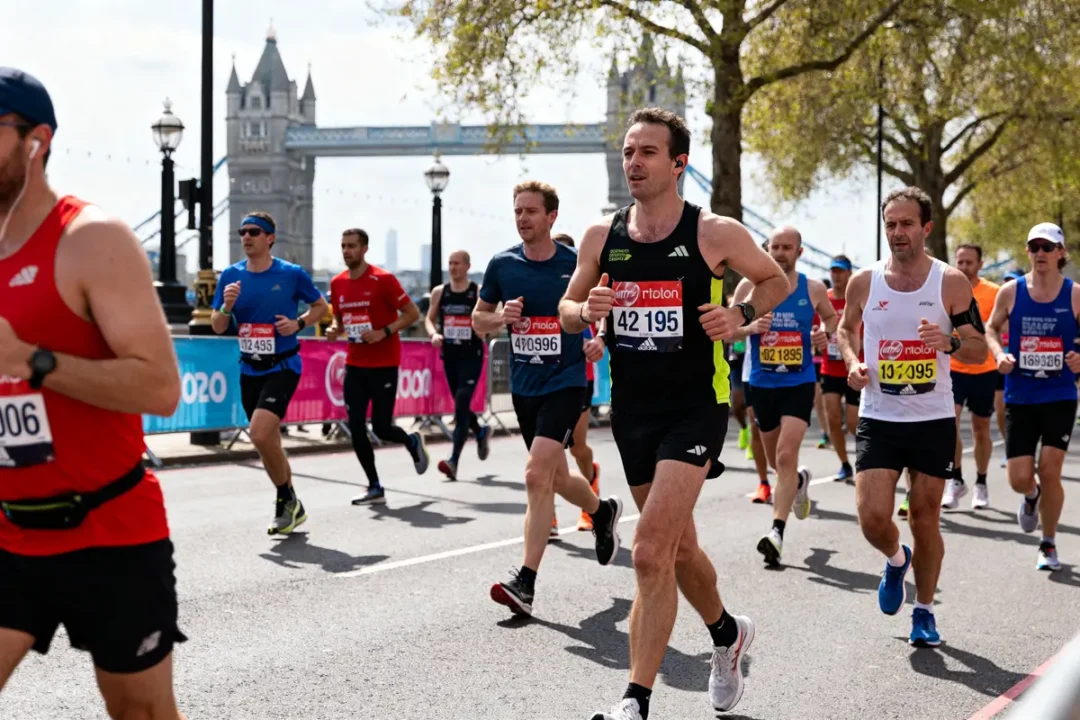 Des coureurs traversent Tower Bridge lors du marathon de Londres, près des dates clés
